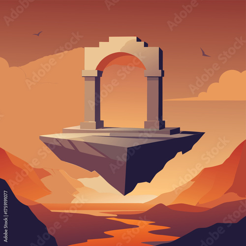 floating stone arch with no gravity  (1).eps