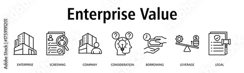 Enterprise Value banner web icon vector illustration concept with icon of enterprise, business, organization, market value, corporate identity, strategy
