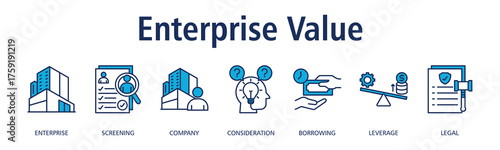 Enterprise Value banner web icon vector illustration concept with icon of enterprise, business, organization, market value, corporate identity, strategy
