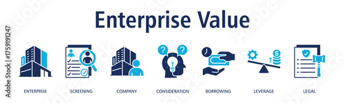 Enterprise Value banner web icon vector illustration concept with icon of enterprise, business, organization, market value, corporate identity, strategy
