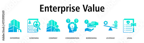 Enterprise Value banner web icon vector illustration concept with icon of enterprise, business, organization, market value, corporate identity, strategy
