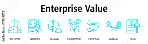 Enterprise Value banner web icon vector illustration concept with icon of enterprise, business, organization, market value, corporate identity, strategy
