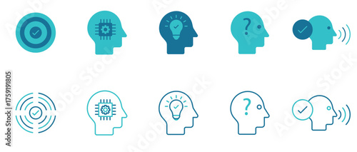 Critical Thinking icon set. Vector and illustrator
