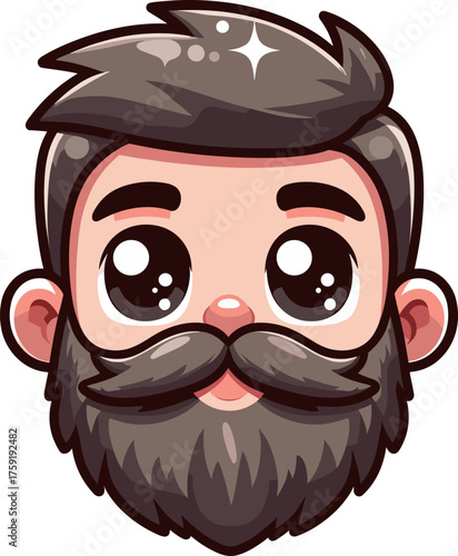 髭の男の顔のアイコン