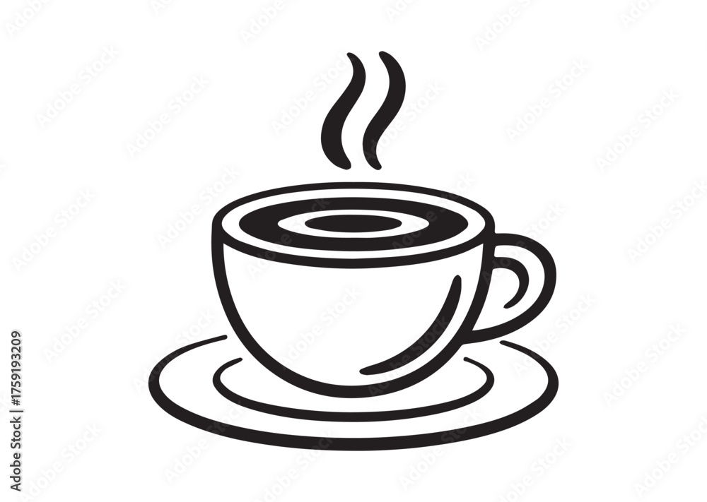 Obraz premium Coffee and cream Line art vector