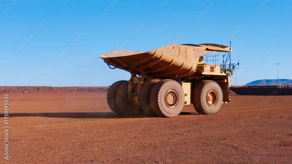 Obraz premium Construction machinery working in open pit mine