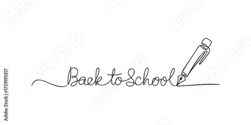 Pen writing phrase "Back to School" in cursive