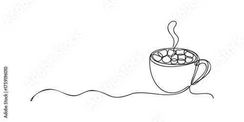 Steaming Hot Chocolate Cup with Marshmallows