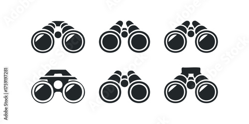 Set of Six Binoculars Icons