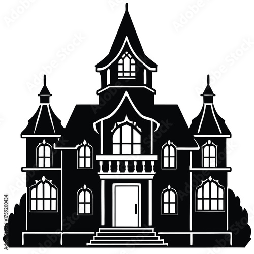 creepy victorian asylum  ornate detailing  silhoue (1).eps