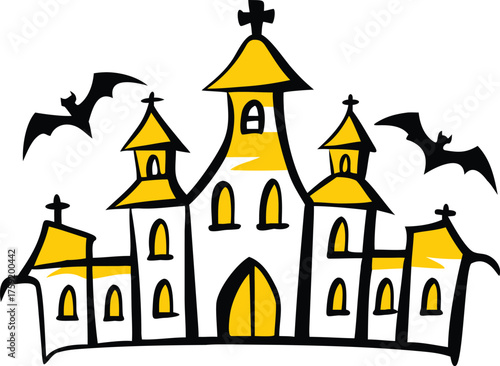 creepy victorian asylum  ornate detailing  silhoue.eps