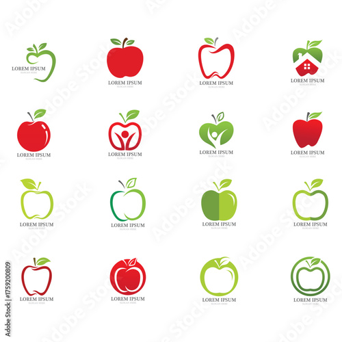 Apple set vector illustration design