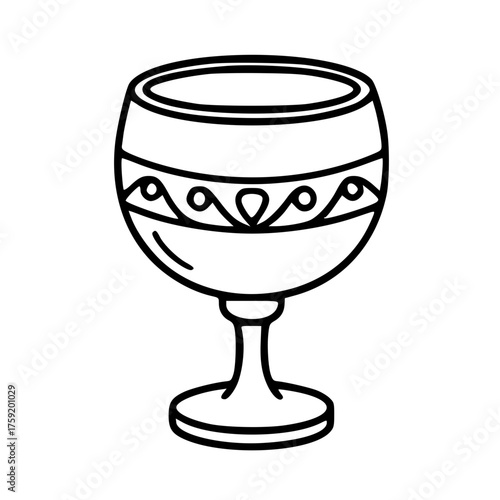 Gothic Chalice Halloween Illustration with Ornamental Details