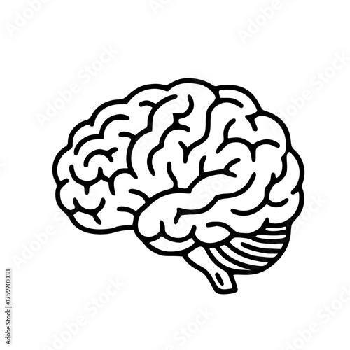 Creepy Halloween Brain Illustration