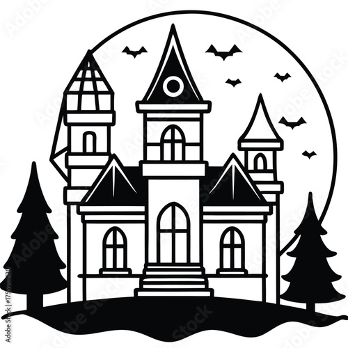 gothic haunted mansion with moonlit background  bl (1).eps