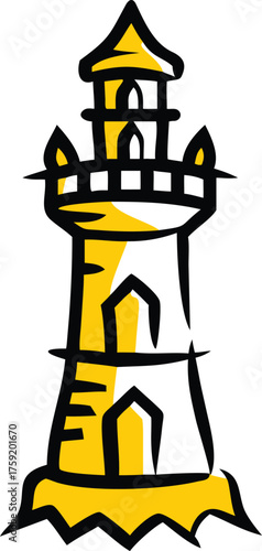 gothic lighthouse  abandoned victorian design  bla.eps