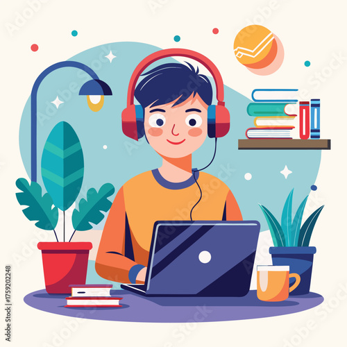 keywords  headphones  student  laptop  online  lea.eps