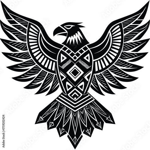 keywords  linocut  eagle  tribal  vintage  handmad.eps