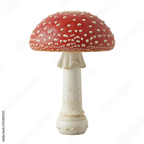 Red fly agaric mushroom isolated