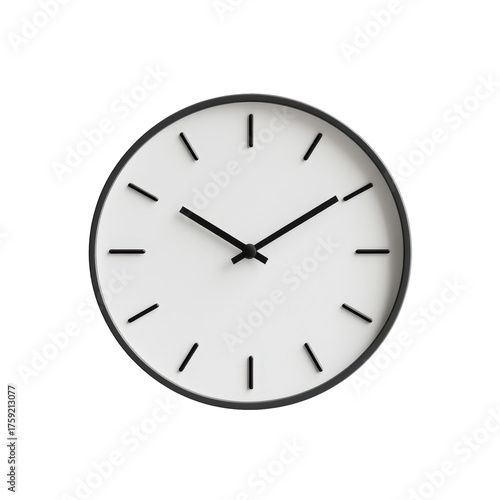 Modern Minimalist Wall Clock with Black Hands and White Face