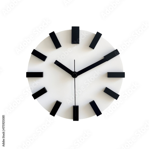 Modern Minimalist Wall Clock with Bold Black Hour Markers