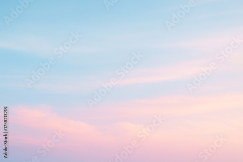 Pastel blue and white pink cloudy sky background