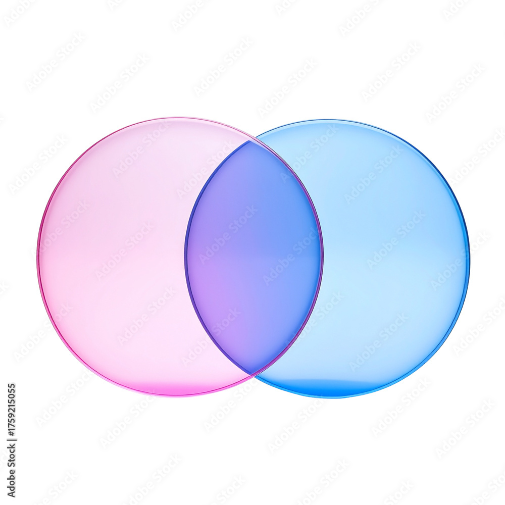 Obraz premium Soft Colorful Overlapping Circles in Shades of Pink and Blue Creating a Gentle Gradient Effect