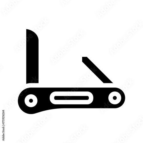 Multitool knife Glyph Icon symbolizing compact outdoor equipment.