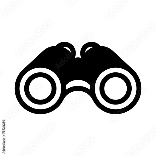 Binoculars Glyph Icon representing observation and wildlife spotting.