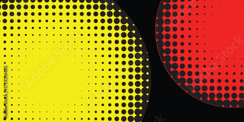Halftone dot pattern in yellow and red abstract vector background for graphic design vibrant and modern