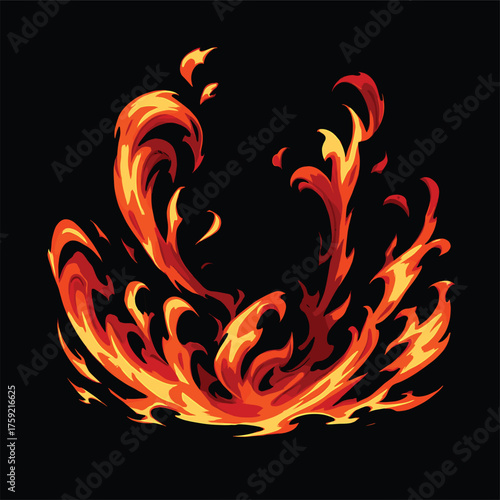flame aura illustration , cartoon flame fire vector