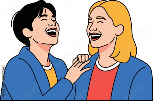 pure joy two companions find happiness, sharing genuine, unfiltered laughter