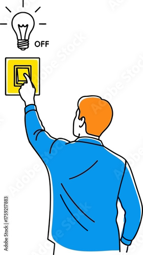 the decisive flick turning off the light, saving vital energy