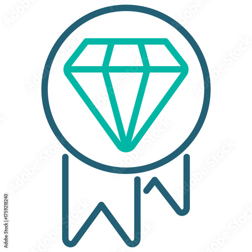 Quality Outline Blue Icon