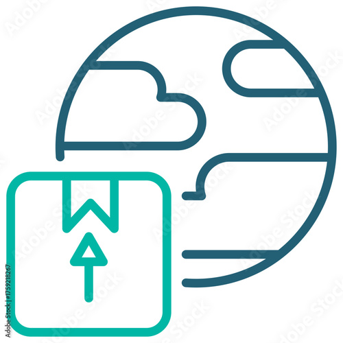 Export Outline Blue Icon