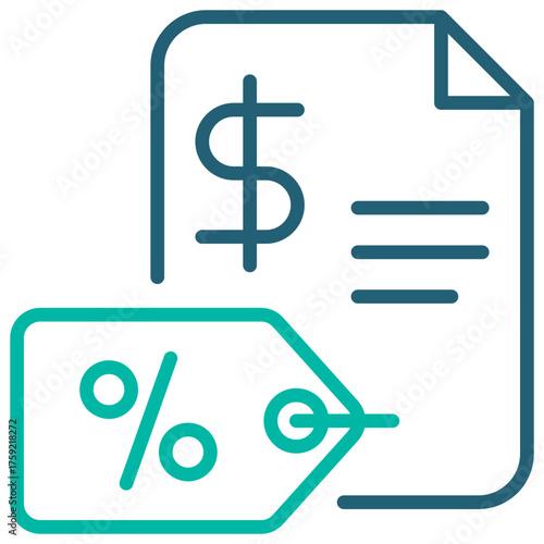 Tariff Outline Blue Icon