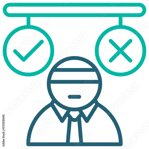 Fairness Outline Blue Icon