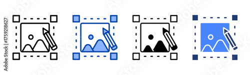Image Editing icon set multiple style collection