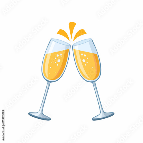 two glasses of champagne vector, two glasses of champagne vector illustration, two glasses of champagne, 