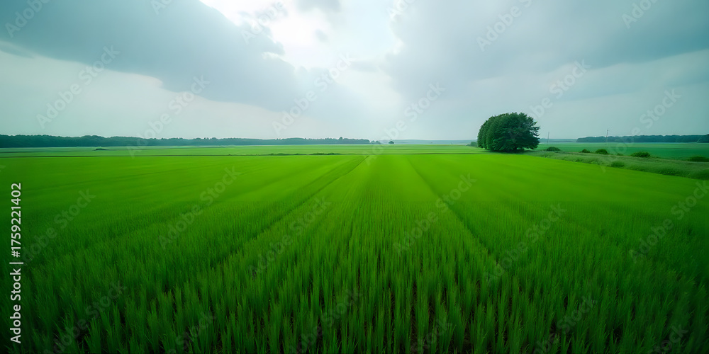 Obraz premium Aerial Drone Footage of Natural Ecological Field Landscape Green Environment, Sustainable Nature, 4K Scenic View, top view.