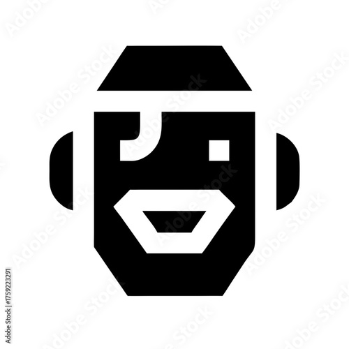 Pixelated man with a beard and a headband