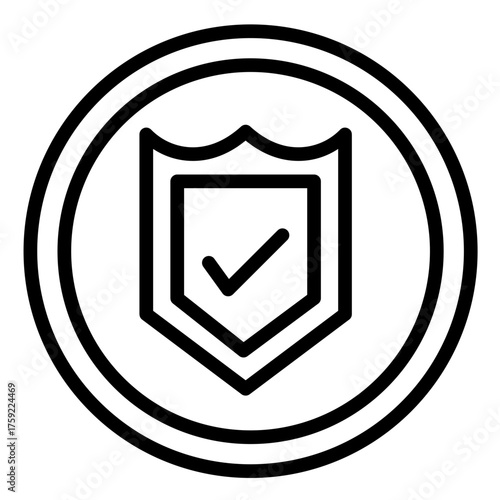 Security Badge  Icon Element For Design
