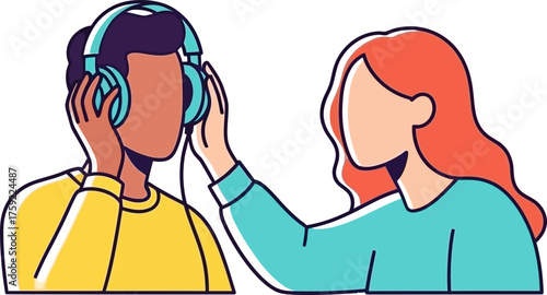 harmonic bond connecting souls through shared audio, a tender understanding