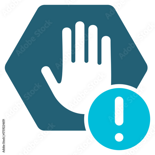 Restriction Glyph Blue Icon