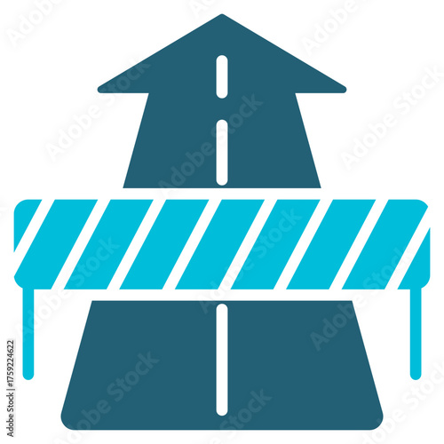 Barrier Glyph Blue Icon