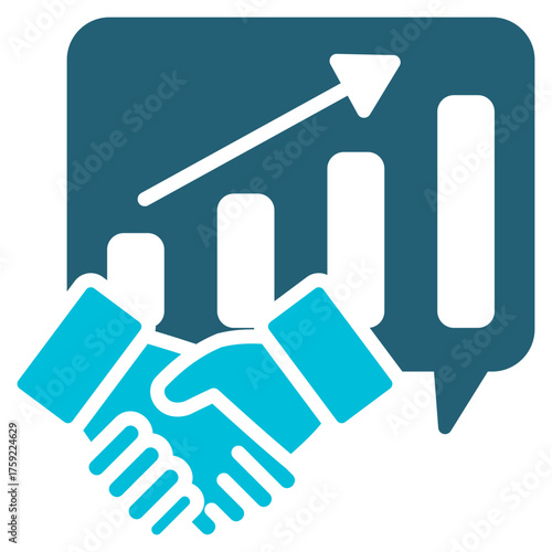 Partnership Glyph Blue Icon