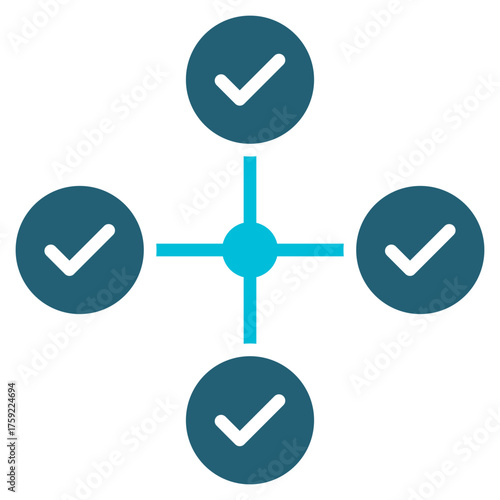 Integration Glyph Blue Icon