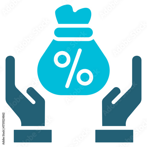 Subsidy Glyph Blue Icon