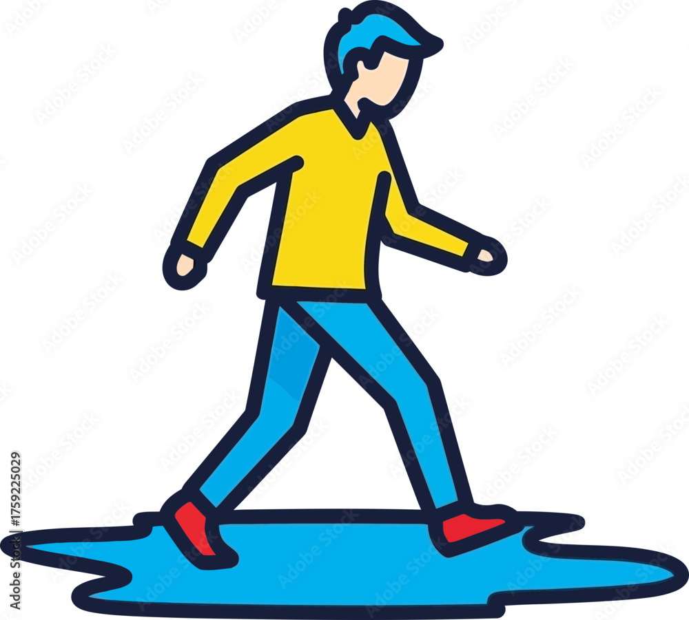 Obraz premium navigating lifes small obstacles, taking each step with quiet determination