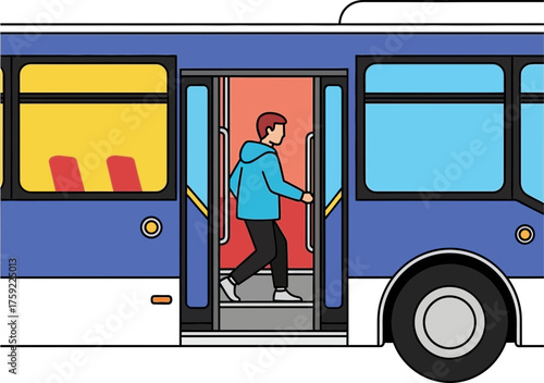 seamless transit a journey begins, stepping aboard the city bus